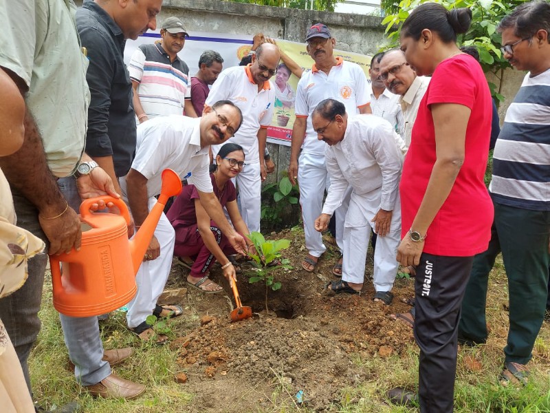 औषधीयुक्त रोपांचे वृक्षारोपण पतंजली योग परिवार भंडारा व जिल्हाधिकारी कार्यालयाच्या संयुक्त विद्यमाने उपक्रम संपन्न