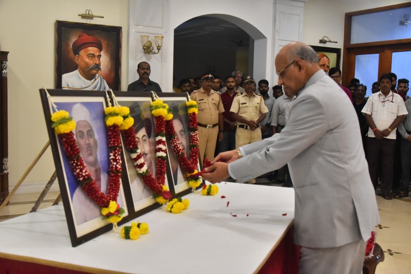 Maha Governor pays tribute to Shahid Bhagat Singh, Rajguru, Sukhdev